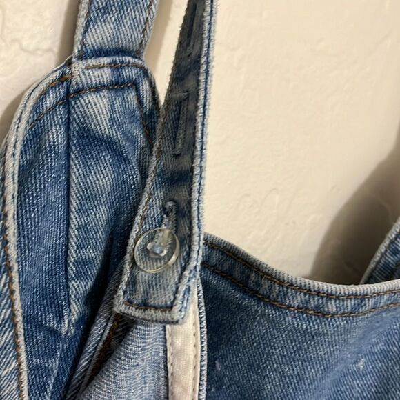 7 For All Mankind Blue Bow Button Front Denim Dress Contemporary Festival - Picture 14 of 16